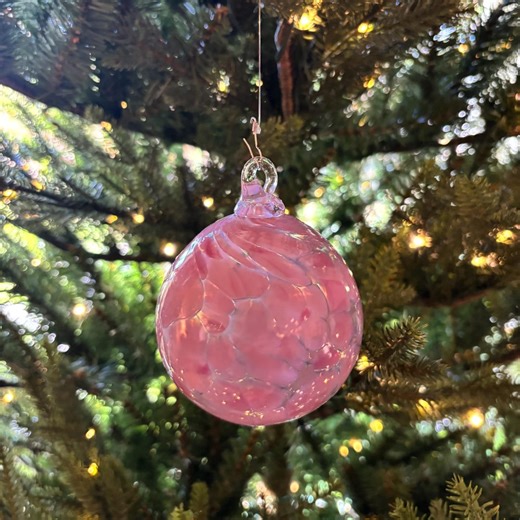 Handblown Glass Christmas Ornament, Pink, Light Pink, New Color for 2026, Color Name: Bubble Gum - Etsy