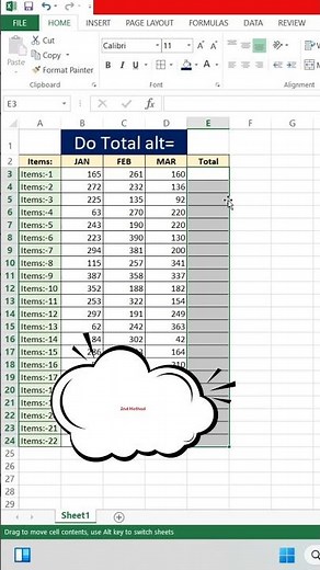 3 Ways to SUM in Excel | Quick ALT + = Shortcut & More!#excel