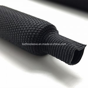 [Hot Item] Wiring Harness Cable Accessories Abrasion Protection 2: 1 Woven Fabric Heat Shrinkable Braided Sleeve