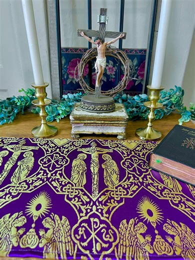 Buy Advent Catholic Home Altar Cloth Crucifixion Eucharist Purple and Gold, 4 Sizes Liturgical Runner Linens Angels Icon Prayer Oratory Lent Online in India - Etsy
