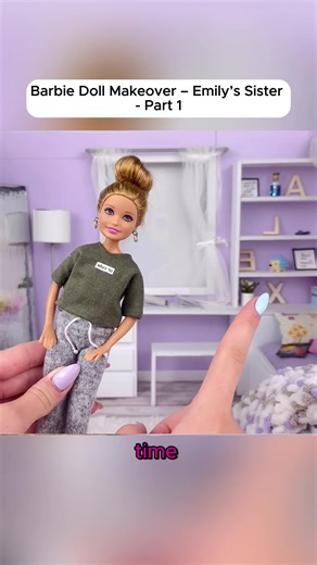 Barbie Doll Makeover – Emily’s Sister #dollunboxing #diytoys #satisfying #doll #FypUSA