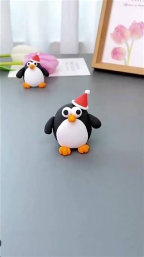 Beautiful Clay Penguins for beginners #shortsfeed #shortvideo #shorts