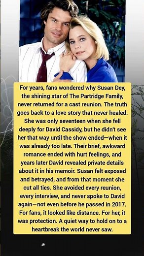 Why Susan Dey Never Spoke to David Cassidy Again 💔 The Untold Story
