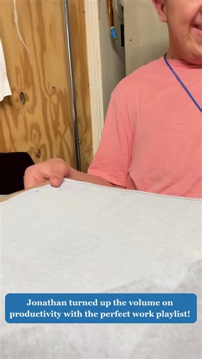 Jonathan turned up the volume on productivity with the perfect work playlist. He did a fantastic job folding napkins at his Project Bridges position at @Inn at Hastings Park! #disabilitytiktok #disabilityemployment #learnontiktok #disabilitypride