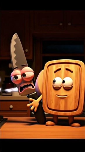 Knife & Cutting Board Scared of Power Outage 😂🔦 | Talking Objects 3D Animation