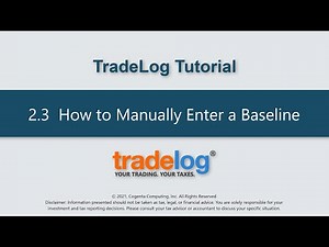 Tutorial 2.3: How to Manually Enter Baseline Positions