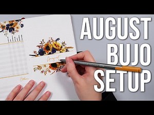 August Bullet Journal Setup 💜 Sunflowers theme