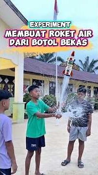 Experiment membuat roket air dari botol bekas #wakmi #videolucu #experiment #comedy #roketair