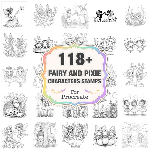 118+ Fairy Pixie Procreate Stamps, Fairy Png Bundle, Instant Download - Etsy