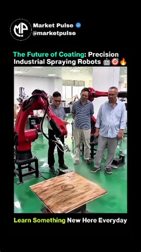 Market Pulse on Instagram: "Industrial spraying robots deliver coatings with micron-level accuracy by controlling nozzle angle, flow rate, distance, and path speed in real time. Sensors and software adjust for surface geometry, overlap, and material viscosity, cutting waste while achieving perfectly uniform thickness. What replaces human inconsistency is repeatability — faster cycles, safer environments, and finishes that meet exact specs every single time 🤖🎯🔥 science experiments, science sho