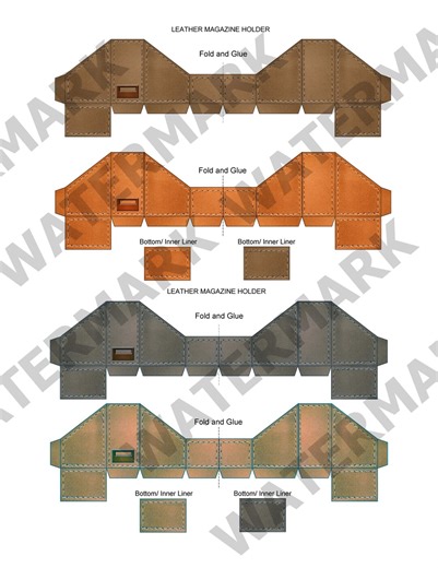 Miniature Leather Magazine Holders - 1:6 and 1∶12 Scale (PDF Printables) - Etsy