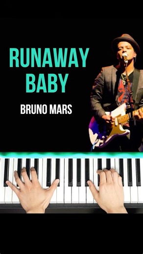 Bruno Mars - Runaway Baby short piano tutorial #brunomars #runawaybaby #pianocover