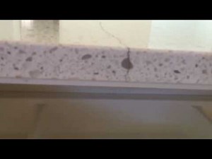Beginning a Crack Stone Benchtop (Quartz Stone) Caesarstone chip repair Crack Repair