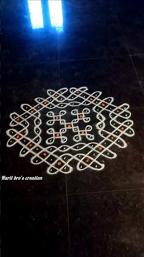 latest creative very easy method sikku kolam using 10-4-4 dots#rangoli #shortsfeed #socialmedia