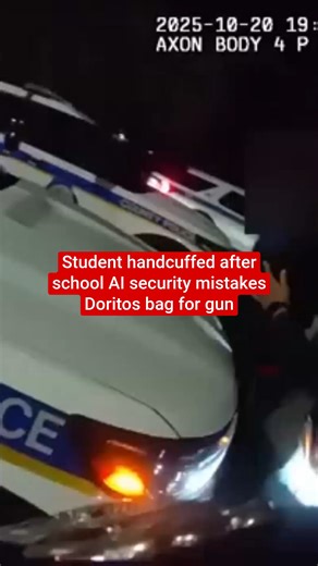 25K views · 153 reactions | Police handcuffed and searched a student at a high school in Baltimore County, Maryland, after an AI security system flagged the teen's empty bag of chips as a possible firearm | The Independent | Facebook
