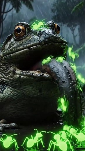 What Happens When Poison Ants Attack a Giant Frog? 😱 #wildlife #animals #usa #shorts