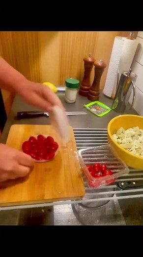 Tomato, artichoke hearts and feta cheese make a delicious salad