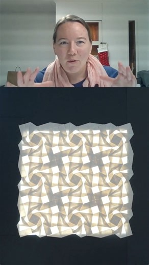 Madonna Yoder on Instagram: "The light reveals the true pattern - kinda like an X-ray! This pattern is named Rose Trellis and I'll be releasing a tutorial for it next week inside of my Tessellation Academy membership - check out all those details at https://training.gatheringfolds.com/academy and learn how to fold this pattern for yourself! #GatheringFolds #GeometricArt #PaperArtist #PatternDesigner #PaperFolding #MakerLife #CraftWork #Folding #CreativeArtist #HandMadeDesign #Geometrical #PaperD
