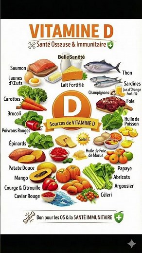 Vitamine D : les 20 meilleures sources naturelles pour os et immunité.