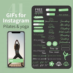 41 Instagram Story Gifs Stickers - Pilates & Yoga, Animated Giphy Sticker, Social Media Story Stickers, Animate Stickers, for Instagram - Etsy UK