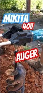 Mikita 40v auger paired with 8” auger bit.#campbellbuilt #construction #dirtwork #mikita #powertools