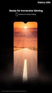 4.4K views · 217 reactions | When you're traveling through new worlds, vlogs, and games, Galaxy A20s's bigger screen makes for a better view. Its 6.5-inch Infinity-V display stretches from edge to edge, taking your everyday experiences from good to amazing. #ReadyforLive | Samsung | Facebook