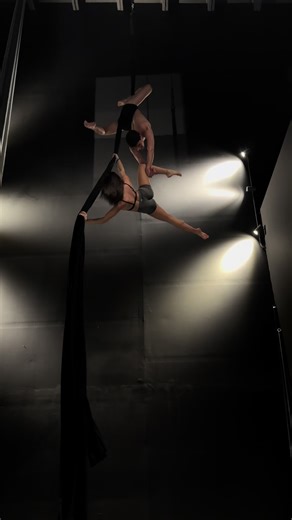 Captivating Double Silks Performance by Aerialists