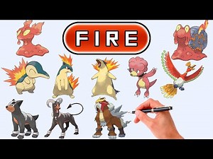 Dessiner tous les Pokémon de type Feu de la Génération 2 | Pokémon classés par types