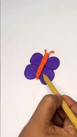 Easy Flower & Butterfly with Color Clay 🦋 | Cute Clay Art Tutorial | DIY Craft Short #diyclay #clay