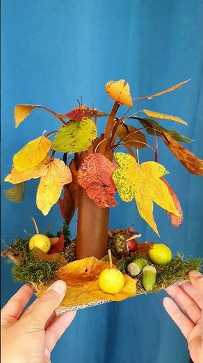 Herbstbaum basteln aus Küchenrolle #herbstdiy #bastelnmitkindern #kindergarten