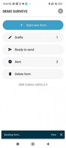 How to send a saved form in ODK Collect (ODK Collect v2024.2.4)