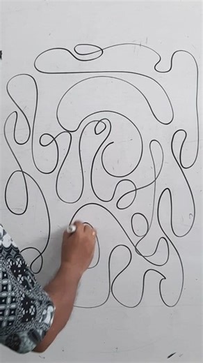 4.1K views · 14 reactions | EXpressive lines 〰️ abstract line ➿ fine line art || drawing on the whiteboard #drawing #artwork #arts #linesart | Renjaya Art Siahaan | Facebook