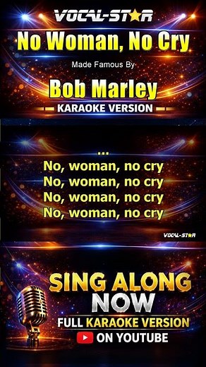 No Woman, No Cry - Bob Marley KARAOKE #karaokeversion #karaoke #instrumental