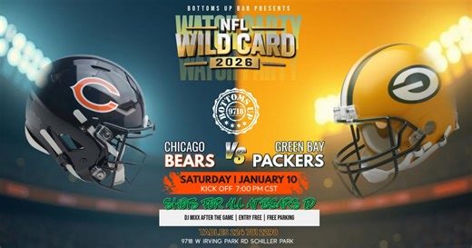 First game of playoffs is here and we are facing our arch enemy Green Bay Packers! Saturday January 10. Game starts 7PM! For tables call 224-781-2298 or go to www.bottomsupbarchicago.com. 📍 9718 W Irving Park Rd Schiller Park #bears #BearDown #nfl | Bottoms Up Bar & Lounge