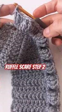 Make ruffle scarf Step 2. #trc #triplecrochet #crochet #beginners #scarf