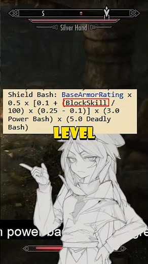 How shield bash damage actually works #skyrim #skyrimbuilds #skyrimshorts