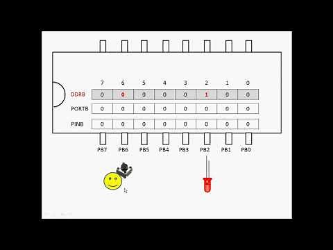 05.1 AVR Programming Course in Assembler (How the DDR, PORT and PIN registers work)
