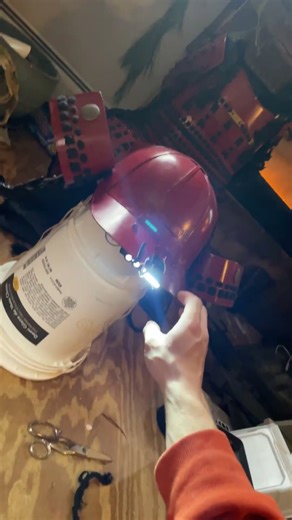 Samurai Helmet flashlight setup!