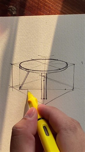 Furniture Sketching: From a Basic Box to a Round Table