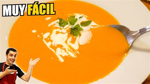 Crema de zanahoria y calabaza saludable fácil y lista en minutos