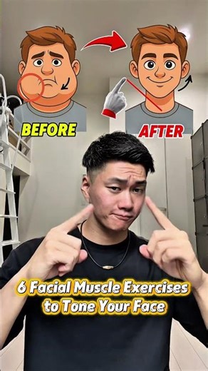 6 At-Home Facial Muscle Exercises😏🏠 #facialexercise #faceworkout #faceyoga #facialmuscles #fun