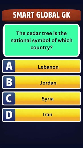 The cedar tree is the national symbol of which country | SmartGlobalGK | GK Quiz