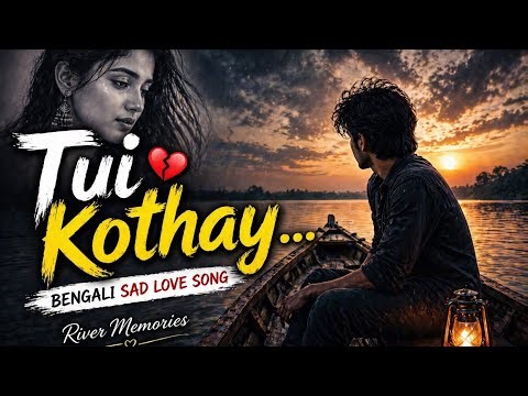 Tui Kothay… 💔 Bengali Sad Love Song | River Boat Scene | Emotional LoFi Vibes