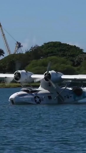 WW2 PBY Catalina Taking Off from Pearl Harbor