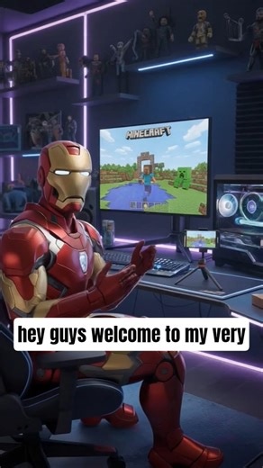 Iron Man plays Minecraft on his stream #IronMan #Minecraft #Gaming #FYP #Viral #Marvel #Shorts #ai