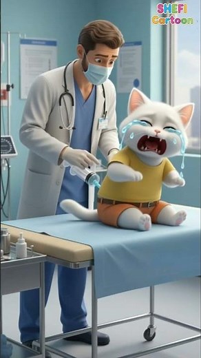 Meow cat injection crying 😭