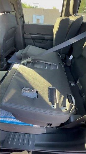 F150 rear seat fold down how to. Only Seconds needed!