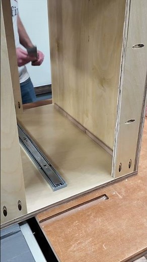 Fast drawer slide installation technique #carpentry #woodworking #shorts