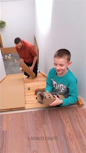 Fun + Safe DIY Cardboard Slide for Kids 🎉 Make it Together with Your Child! 📦