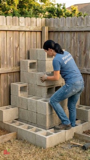 "I Turned a Useless Fence Corner Into a Veggie Paradise With $5 & 8 Cinder Blocks 🧱🍓" #gardening
